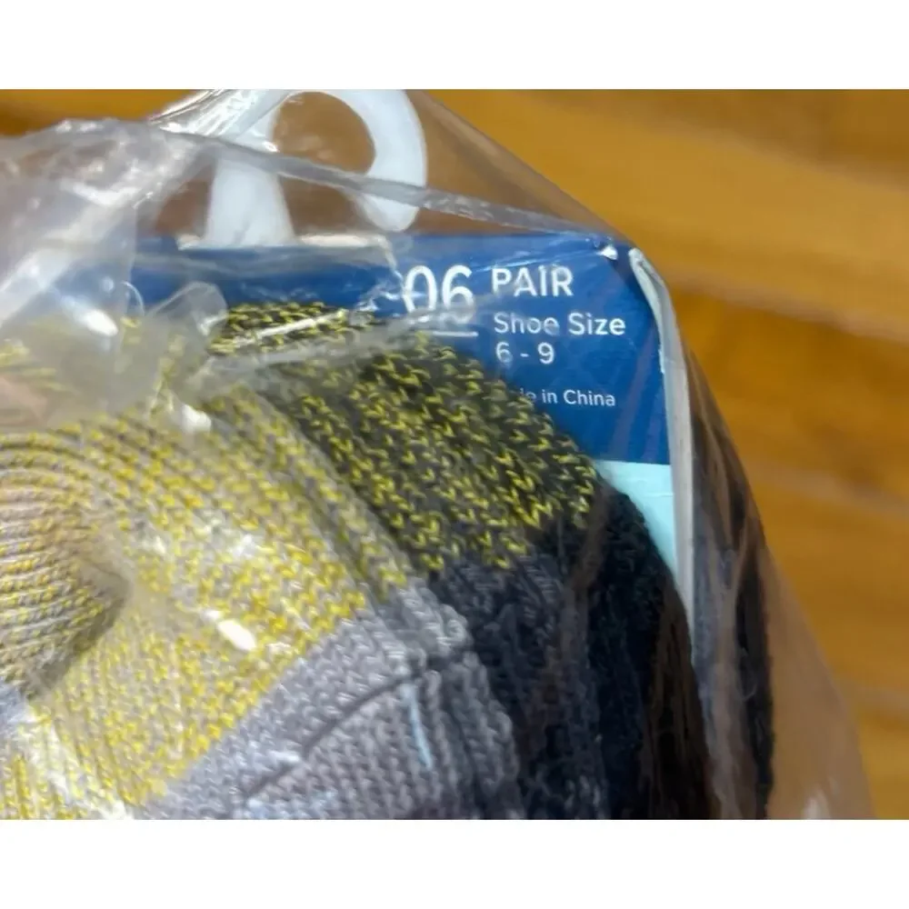 NWT GoldToe Cotton Comfort No Show Socks 6 Pairs Women’s Size 6-9 Gray Black